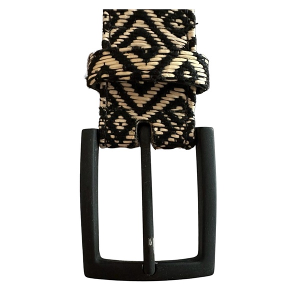 OSKLEN Women’s Fabric Leather Belt Size 34(M) Geometric Hand Woven